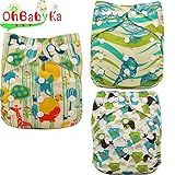 Ohbabyka3点セット おむつカバー サイズ調整可 ベビー 赤ちゃん キッズ 布おむつカバー 布オムツカバー 男の子 女の子 かわいい 保育園 入園準備 入園グッズ 入園 準備 布おむつ フリーサ