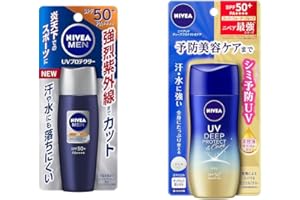 ニベアメン 【セット買い】 UＶプロテクター 40ｍｌ 男性用 日焼け止め + ニベアUV ディープ プロテクト & ケア ジェル 80g SPF50+ / PA++++ 〈 予防美容(日やけによるシミ・そばかすを防ぐ)ができる美容ケアUV 〉