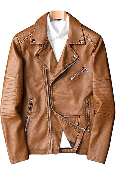 Amazon | [GL SUIT] メンズPUフェイクレザージャケット春と秋の