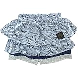 【春物】 SCOLAR(スカラ) ヒッコリー/デニム+天竺2段フリルスカッツ 120cm /ブルー系(ヒッコリー) NO.CH-16SP-SC18