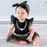 ベビーアスペン 出産祝い パーティ ドレス ヘッドバンド付き ba16095bk