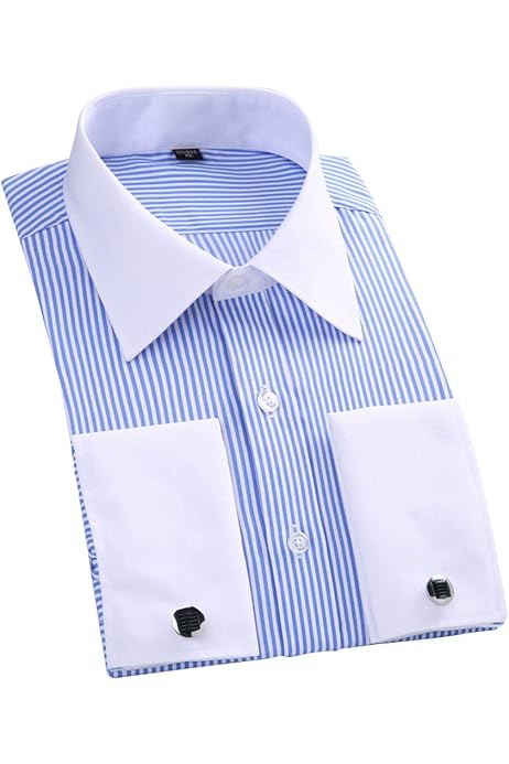 Long Sleeve Metal Cufflink Dress Shirts 