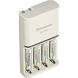 パナソニック 単4形 充電式エボルタ 4本付充電器セット K-KJ83MLE04