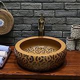 GYP 盆地セラミック盆地アート流域手描き胚シンクウォッシュ盆地シックニングレトロ ( 色 : A )
