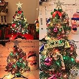 Mini christmas tree star ball light table display xmas gift