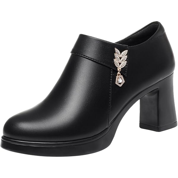 Amazon.co.jp: Chunky Heel Short Boots Boots, Women's Shoes, Easy