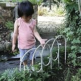 花壇 ミニフェンス アイアンフェンス P型 アンティークホワイト 4枚組 120×50cm