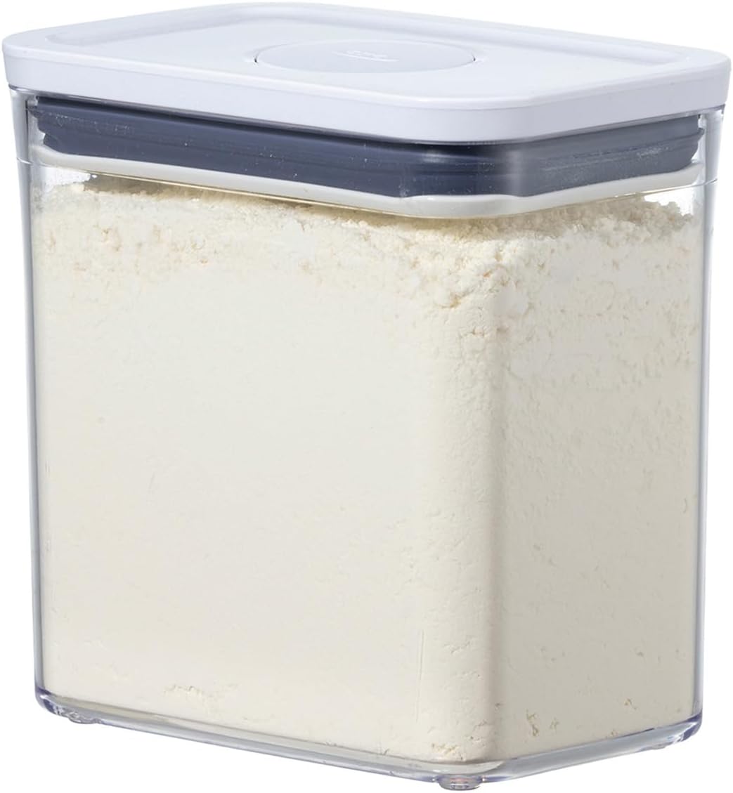 OXO オクソー 保存容器 プラスチック 密閉 1.6L ポップコンテナ キッチン 収納 (食材 調味料 乾物 湿気防止) レクタングル ショート