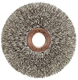 Weiler Copper Center Wire Wheel Brush, Round Hole, Stainless Steel 302, Crimped Wire, 3 Diameter, 0.