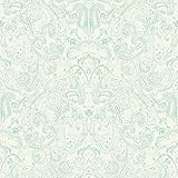 York Wallcoverings ve7054 Patina Vieアンティーク調ペイズリー壁紙、ブルース