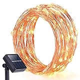 Oak Leaf ソーラーLEDイルミネーションライト 6m 120球 ストリングライト 自動ON/OFF クリスマス 誕生日 パーティ 飾り イルミネーション 電球色