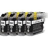 LC211 BK/ブラック 4本セット Brother用 新互換インクカートリッジ 残量表示付き 最新型ICチップ付き A.I.S製品