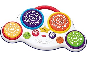 トイローヤル たたいて ベビードラム ( 知育玩具 / 感性を育てる ) 長く遊べる 赤ちゃん 子供向け おもちゃ ( ドラム / 音が鳴るおもちゃ ) 持ち運び 音楽 メロディ機能