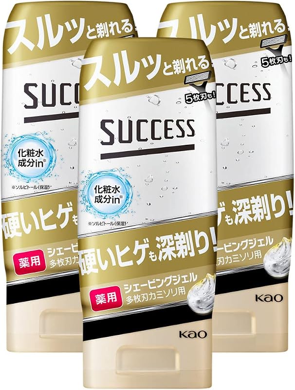 SUCCESS サクセス 【まとめ買い】薬用シェービングジェル 多枚刃カミソリ用 180g×3個セット