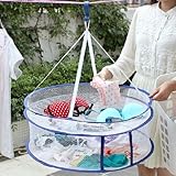 mazimark- "乾燥ラック折りたたみHanging服ランドリーセーターバスケットドライヤーNet 2レイヤ」