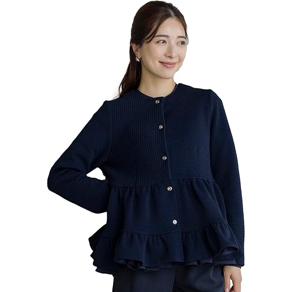 Amazon.co.jp: [ソーノ] NAVY エアリーツイード ティアードペプラム