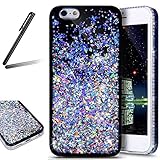 iPhone 5 ケース,iPhone SE 流れる 液体 ケース,iPhone 5S カバー,SKYMARS TPU素材 流れる フローティング ラグジュアリー グリッター ス バンパー ケース i