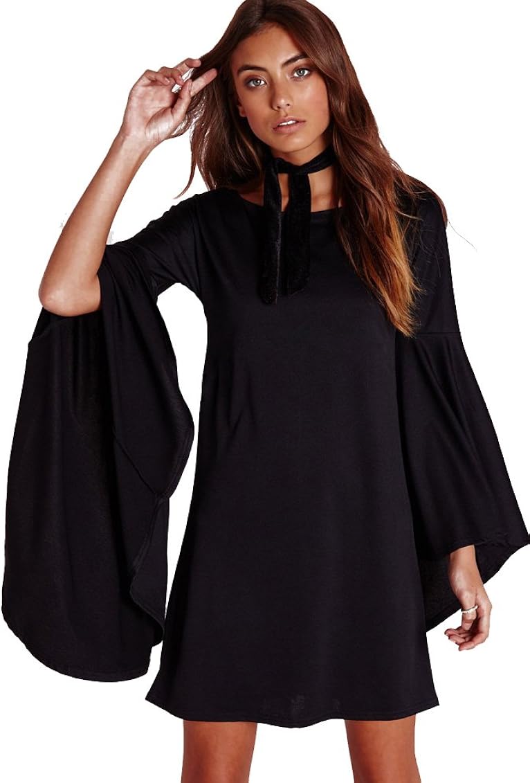 Flare Bell Sleeve Blouse Mini Dress 