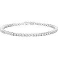PAVOI 14K Gold Plated Princes Cut Cubic Zirconia Classic Tennis Bracelet | Gold Bracelets for Women | 2mm CZ, Size 6.5-7.5 In