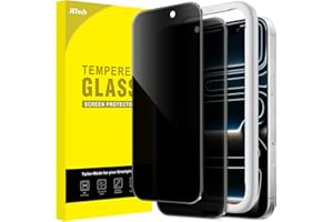 JETech Privacy Screen Protector for iPhone 17 Pro 6.3-Inch, Anti-Spy Tempered Glass Film with Easy Installation Tool, 2-Pack