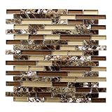 art3d装飾のタイルヒトデとConchモザイクタイルキッチンBacksplashやバスルームBacksplash ( 5パック) 5 Sq. Ft ブラウン A23804