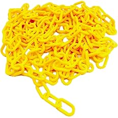 Amazon Co Jp プラスチック ポール チェーン 5m 6mm 黄色 厚手 軽量 カット可 延長可能 カラープラポール 防犯 区画整備用品 Diy 工具 ガーデン