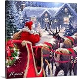 マクニールスタジオプレミアムシックラップキャンバス壁アート印刷題名Santa with Sleigh 36" x 36" 2123536_24_36x36_none