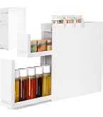 Amazon｜ママ倉 【一体成型・取付不要】隠せる調味料ラック 2段 幅12.4
