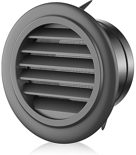 4 Inch Black Soffit Vent Cover - Pack Of 10 - Round Air Vent Louver Grill Built In Insect Screen Hvac Vents Bathroom Home Office Kitchen