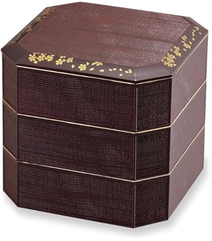 Amazon｜ミタニ 山中漆器 山中塗 溜塗 都 三段重 5.0 溜渕金塗 3860