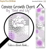 Personalized KidsキャンバスGrowth ChartパープルとグレーMums Chevrons花ベビーNurseryキャンバスGrowth Chart gc0255