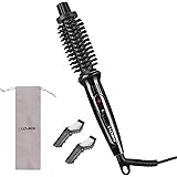 LOVANI Mini Travel Hair Curling Iron Brush,Dual Voltage Portable Ceramic Ionic Anti-Scald 3/4 Inch Hot Hair Curler Brush for 