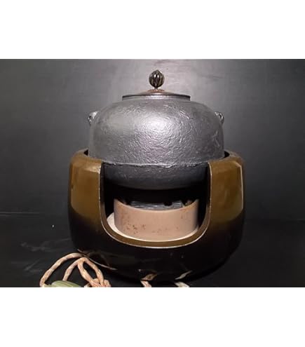 Amazon.co.jp: 茶釜 野々田式風炉型電熱器 白さつま 釜と一式鉄瓶