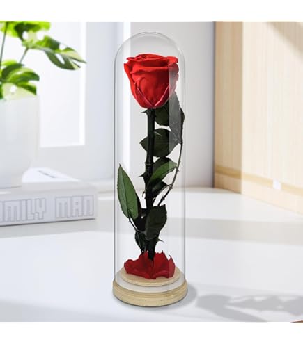 Amazon｜プリザーブドフラワー 11輪バラ 薔薇色 メタリックガラス