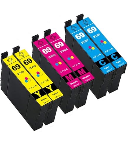 Amazon.co.jp: エプソン用IC69 ICBK69 ICBK69L互換インクカートリッジ