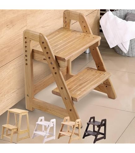 Amazon｜無垢材多機能折りたたみ4段はしご屋内家庭用脚立木製シンプル