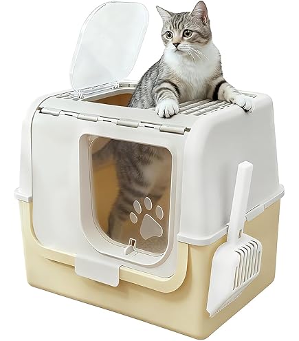 Amazon | 牧小苫＼msmr 猫トイレ 上から入る ドーム型 蓋付き 脱臭