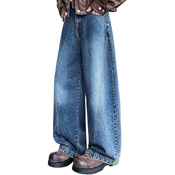 TYYRBMG] ワイドパンツ デニム カーブパンツ レディース