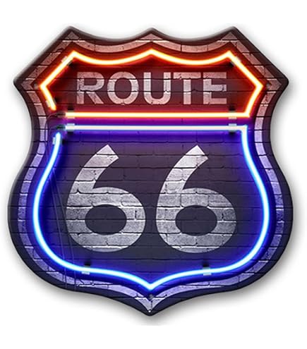 Amazon | ネオンサイン アメリカン インテリア ネオン管 照明 ROUTE66