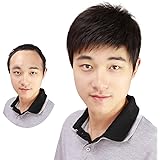SinoArt 男性用ウィッグ ファッション髪型 人工皮膚 メンズ 人毛１００％ 医療用かつら ショート 自然 通気性かつら ショート男性 横18cm縦20cm 黒色
