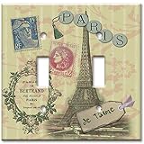 Art Plates - Paris Je T'aime Switch Plate - Double Toggle [並行輸入品]
