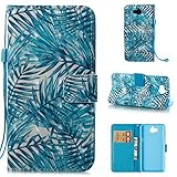 Aireratze(TM) Huawei Y5 2017 ケース カバー バンパー 手帳型 3D 合皮 PU レザー ストラップ付き アートデザイン 色鮮やか 図柄 お洒落 便利 な book cas