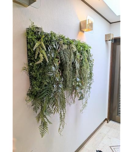 Amazon｜HGJH フェイクグリーン 壁掛け 屋外 人工植物 壁面緑化 カラー