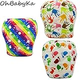 OHBABYKAベビー 水着 女の子 男の子 男児 女児 水着 再利用可能 防水 スイム布 水遊び スイムパンツ おむつ 赤ちゃん ベビー服 赤ちゃん 服 3枚セット (YK374546)