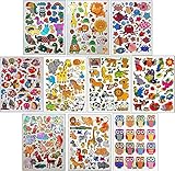 Jazzstick 10-Sheet Zoo Animal Sticker Value Pack Bulk Lion Giraffe Fish Snake Panda Horse 04 [並行輸入品]