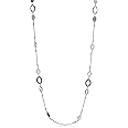 Nine West Silver Womens Male Tone Long Strand Necklace, 42", Metal