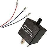 Discover winds ハイフラ防止 ICウインカーリレー 3ピン 12V 150W CF13 ハイフラリレー ハイフラ対策 ウインカーリレー 点滅速度調節機能付き フラッシャー音付き ギボシ端子付き配線付属