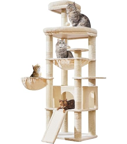 Amazon | PAWZ Road キャットタワー 大型猫用 スリム 猫タワー 多頭