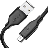 NIMASO Micro USB ケーブル シリコン素材 断線防止 USB 2.0 2.4A急速充電 1m ブラック | アンドロイド充電ケーブル Xperia、Galaxy、Nexus、HUAWEI、Kindle 等 Micro B デバイス対応 