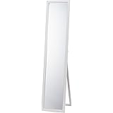 鏡面仕上げ スタンドミラー ホワイト 全身 幅33cm x 高さ150cm 飛散防止
